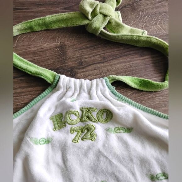 RARE GRAIL y2k Shorts Shirt Ecko Red Terry Cloth Halter tank set 2 piece echo🔥 - Picture 8 of 12